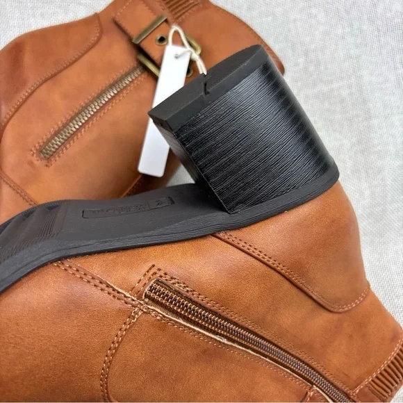 White Mountain Women's Brown Dark Tan Dessert Zipper Booties Shoe Size 6 - Picture 8 of 12